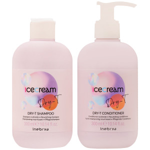 Inebrya Ice Cream Dry-T Kit - zestaw szampon i odżywka do włosów suchych, 300ml+300ml
