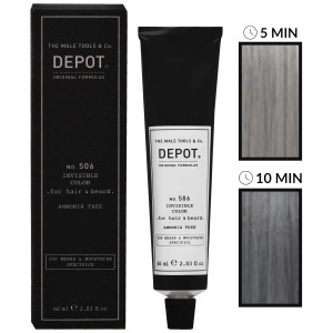 Depot NO. 506 Invisible Color - krem koloryzujący do włosów i brody bez amoniaku, 60ml Natural Steel | Średni Naturalny Popiel