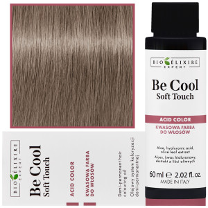 Bioelixire Be Cool Soft Touch - wegańska farba do włosów o kwasowej formule, 60ml 7.13 | Średni Złoty Popielaty Blond