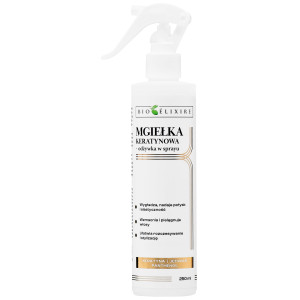 Bioelixire Mgiełka Keratynowa – wygładzająca, termoochronna odżywka w sprayu z keratyną i jedwabiem, 250ml