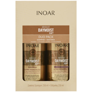 Inoar Absolut Daymoist CLR Duo Pack – intensywna regeneracja i nawilżenie włosów, 2x250 ml