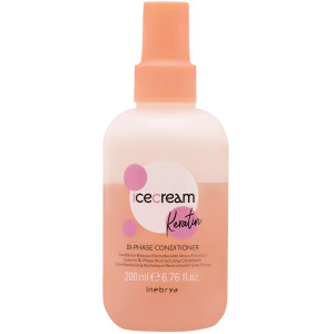 Inebrya Ice Cream Keratin Bi-phase - odżywka dwufazowa do włosów puszących się, 200ml