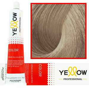 Alfaparf Yellow - trwała farba do włosów z aloesem i kiełkami pszenicy, 100ml 9,13 | Bardzo Jasny Popielaty Złoty Blond