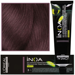Loreal Professionnel Inoa - farba do włosów bez amoniaku z dodatkową ochroną włosa, 60ml 5.26 Jasny Brąz Opalizująco-Czerwony