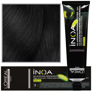 Loreal Professionnel Inoa - farba do włosów bez amoniaku z dodatkową ochroną włosa, 60ml 3.0 Ciemny Głęboki Brąz