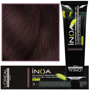 Loreal Professionnel Inoa - farba do włosów bez amoniaku z dodatkową ochroną włosa, 60ml 4.26 Opalizujący Czerwony Brąz