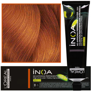 Loreal Professionnel Inoa - farba do włosów bez amoniaku z dodatkową ochroną włosa, 60ml 7.44 Blond Miedziany Intensywny