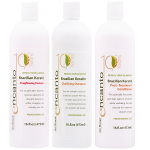 ENCANTO DO BRASIL zestaw keratynowego prostowania włosów 3x473ml