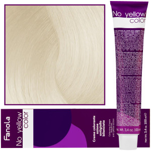 Fanola No Yellow - farba koloryzująca do włosów blond i siwych, chłodne tony, 100ml S.1322 - Intensywny Anty-żółty Super Rozjaśniacz