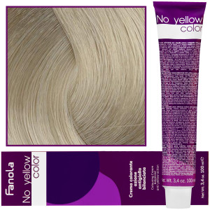 Fanola No Yellow - farba koloryzująca do włosów blond i siwych, chłodne tony, 100ml 10 ICE - Lodowy Platynowy Blond
