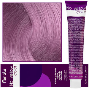 Fanola No Yellow - farba koloryzująca do włosów blond i siwych, chłodne tony, 100ml T-ROSE | Toner