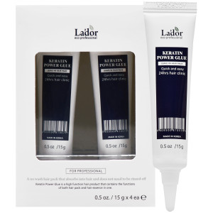 La'dor Keratin Power Glue Leave-In Treatment – intensywna regeneracja włosów zniszczonych, 4x15 g