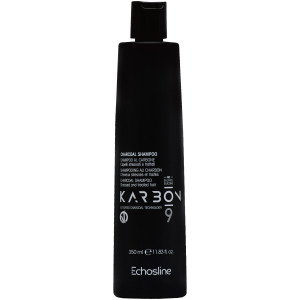 Echosline Karbon 9 Charcoal Shampoo - szampon do włosów zniszczonych z węglem, 350ml