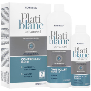 Montibello Platiblanc advanced Controlled Blond 2w1 - zestaw olejek rozjaśniający i aktywator