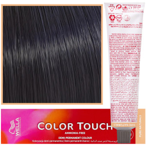 Wella Color Touch - profesjonalna farba do włosów bez amoniaku, 60 ml 2/0 Czarny