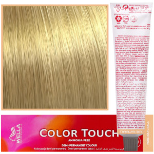 Wella Color Touch - profesjonalna farba do włosów bez amoniaku, 60 ml 9/01 Popielaty Rozświetlony Blond