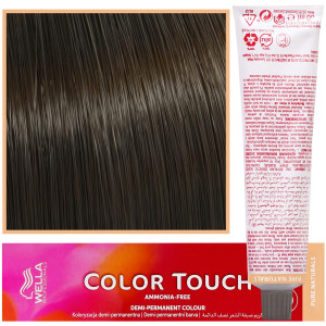 Wella Color Touch - profesjonalna farba do włosów bez amoniaku, 60 ml 4/0 Brąz