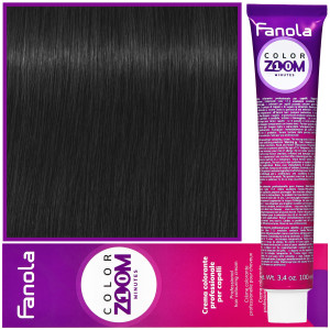 Fanola Color Zoom - krem do farbowania włosów cała paleta, 100 ml 1.0 Czerń