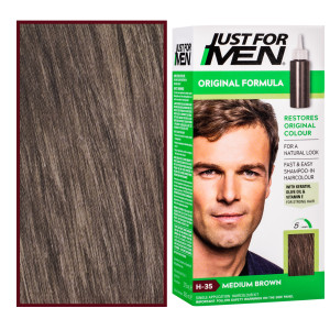 Just For Men - odsiwiacz do włosów dla mężczyzn, 66 ml H35 |  Średni Brązowy
