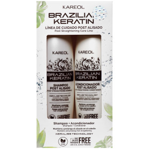 Kareol Brazilian Keratin Post Kit - zestaw po keratynowym prostowaniu, szampon + odżywka, 2x300ml