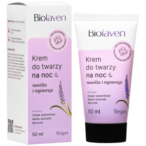 Biolaven Organic - Krem do twarzy na noc intensywnie nawilżający, 50ml