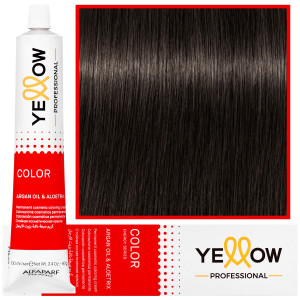 Alfaparf Yellow - trwała farba do włosów z aloesem i kiełkami pszenicy, 100ml 5,00 | Jasny Intensywny Brąz