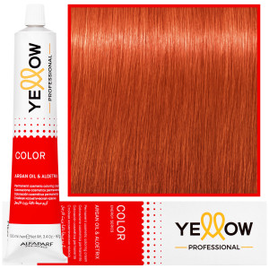 Alfaparf Yellow - trwała farba do włosów z aloesem i kiełkami pszenicy, 100ml 8,4 | Jasny Miedziany Blond