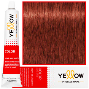 Alfaparf Yellow - trwała farba do włosów z aloesem i kiełkami pszenicy, 100ml 7,4 | Średni Miedziany Blond