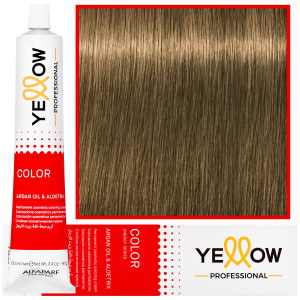 Alfaparf Yellow - trwała farba do włosów z aloesem i kiełkami pszenicy, 100ml 8 | Jasny Naturalny Blond