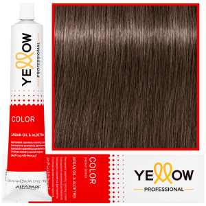Alfaparf Yellow - trwała farba do włosów z aloesem i kiełkami pszenicy, 100ml 7,32 | Średni Złoty Fioletowy Blond