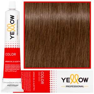 Alfaparf Yellow - trwała farba do włosów z aloesem i kiełkami pszenicy, 100ml 7 Cool | Zimny Średni Naturalny Blond