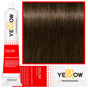 Alfaparf Yellow - trwała farba do włosów z aloesem i kiełkami pszenicy, 100ml 5,53 | Jasny Mahoniowy Złoty Brąz