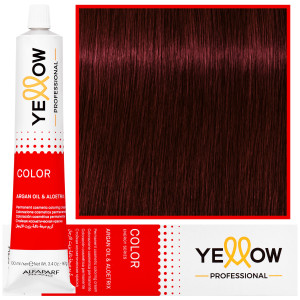 Alfaparf Yellow - trwała farba do włosów z aloesem i kiełkami pszenicy, 100ml 5,66s | Jasny Super Intensywny Czerwony Brąz