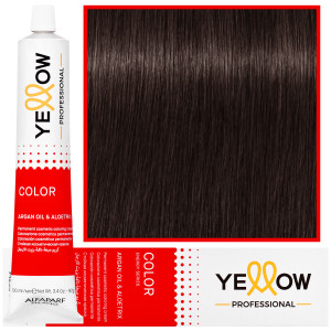 Alfaparf Yellow - trwała farba do włosów z aloesem i kiełkami pszenicy, 100ml 5 Cool | Zimny Jasny Naturalny Brąz
