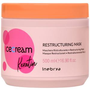 Inebrya Ice Cream Keratin Restructuring - maska do włosów suchych, 500ml