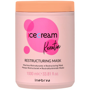 Inebrya Ice Cream Keratin Restructuring - maska do włosów suchych, 1000ml