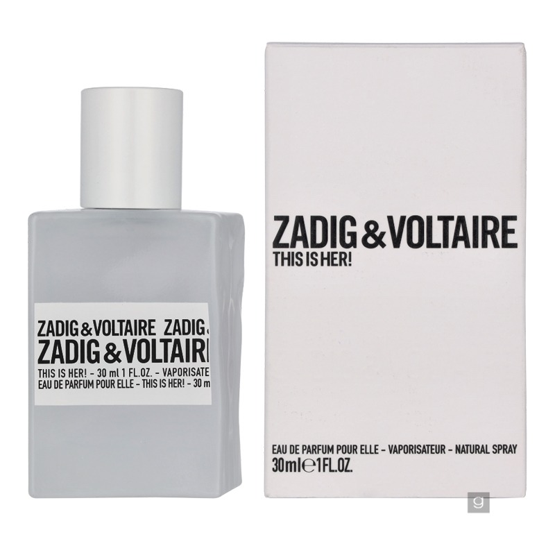 Zadig & Voltaire This Is Her! Eau de Parfum 30ml | Women's Fragrance | Elegant Day & Night Wear | Vanilla & Sandalwood | Long Lasting | Signature Scent