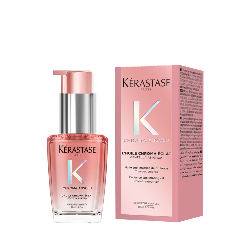 Kerastase Chroma Hair Oil Huile Chroma Éclat Bottle, for Fine to Medium Hair with Amino Acid & Lactic Acid 30ml