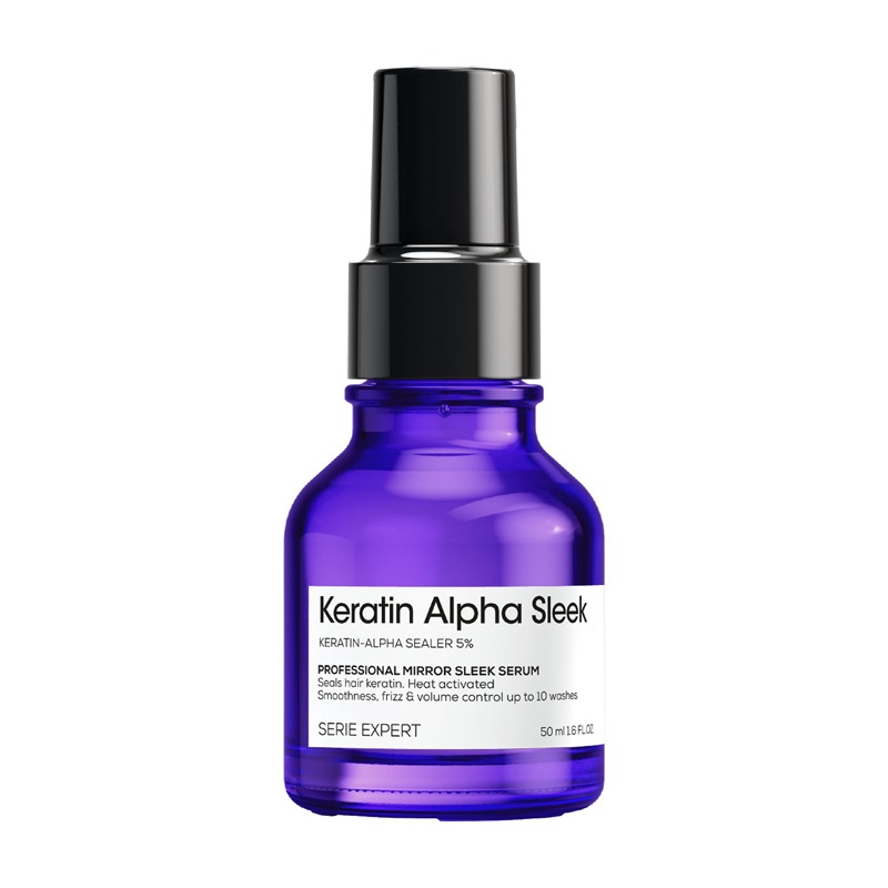 L'Oréal Professionnel Keratin Alpha Sleek Hair Serum, Anti Frizz, Heat Protection, Smoothing & Glass Shine 50ml
