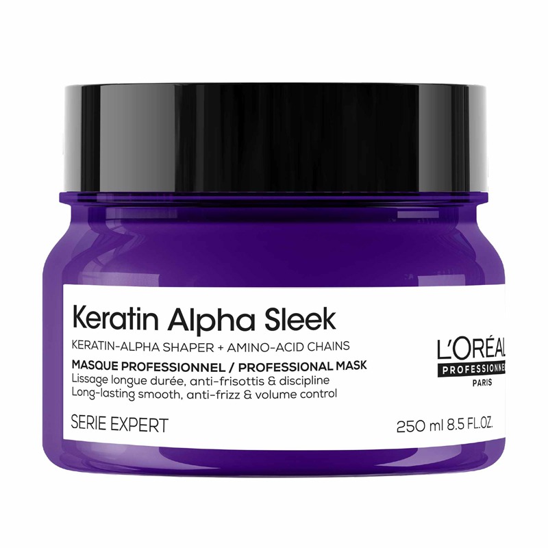 L'Oréal Professionnel Keratin Alpha Sleek Hair Mask Anti Frizz & Smoothing, nourishing conditioner hair treatment 250ml