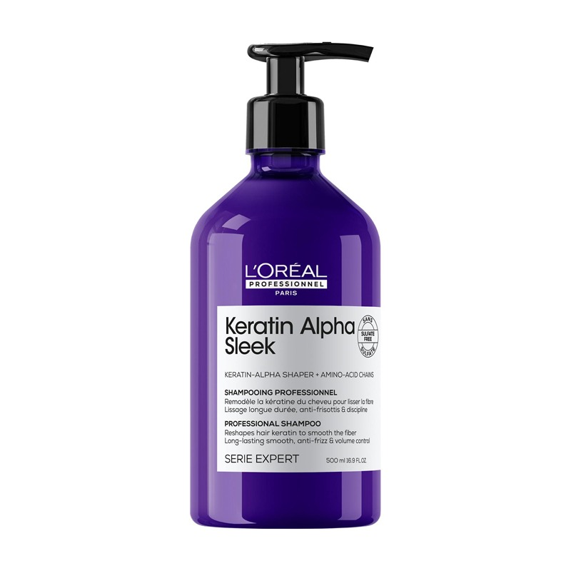 L'Oréal Professionnel Keratin Alpha Sleek Shampoo Anti-frizz & Smoothing, sulphate free 500ml