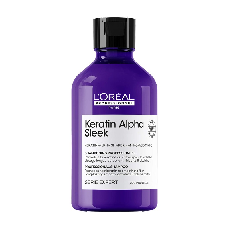 L'Oréal Professionnel Keratin Alpha Sleek Shampoo- 2 week* Anti-frizz & smoothing, sulphate free 300ml