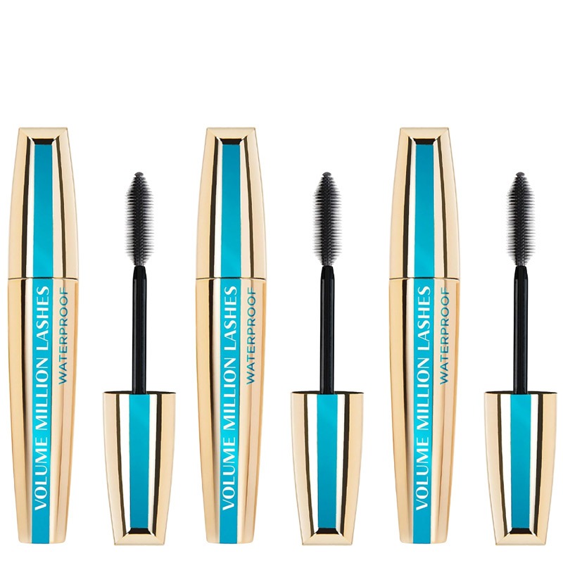 L'Oreal Paris TRIPLE Volume Million Lashes Mascara Black Waterproof, Gives Lashes Intense, Defined Volume With No Clumps