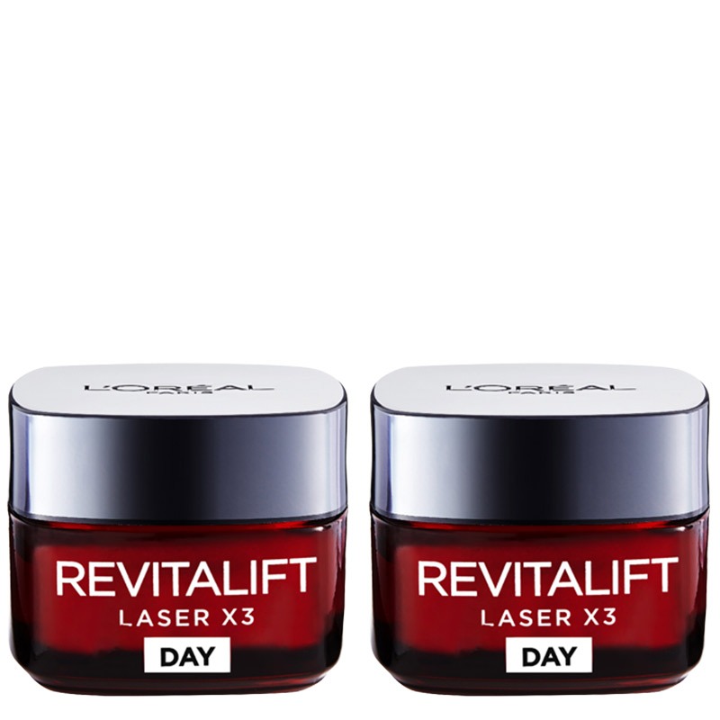 L'Oreal Paris DOUBLE Laser Renew Triple Action Anti-Ageing Day Cream, Reduce Wrinkle And Fine Line Appearance, Moisturises, Firms, Brightens Skin, Pro-Retinol, Hyaluronic Acid And Vitamin C, 