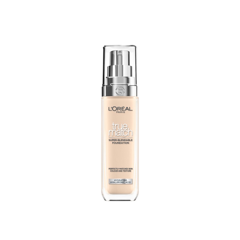 L'Oreal Paris True Match Liquid Foundation, Skincare Infused With Hyaluronic Acid, Spf 16, Available In 40 Shades, 1N Ivory, 30 Ml
