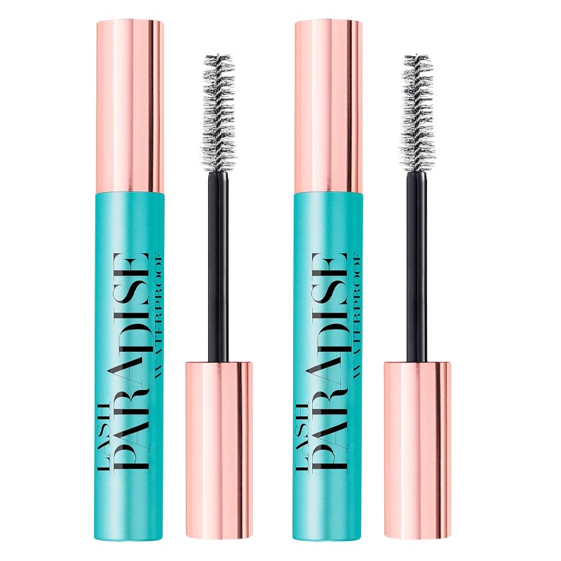 L'Oreal Paris DOUBLE Paradise (Waterproof Black), Intense Volume, Castor Oil-Enriched, Suitable For Sensitive Eyes, Soft Mascara Brush Included