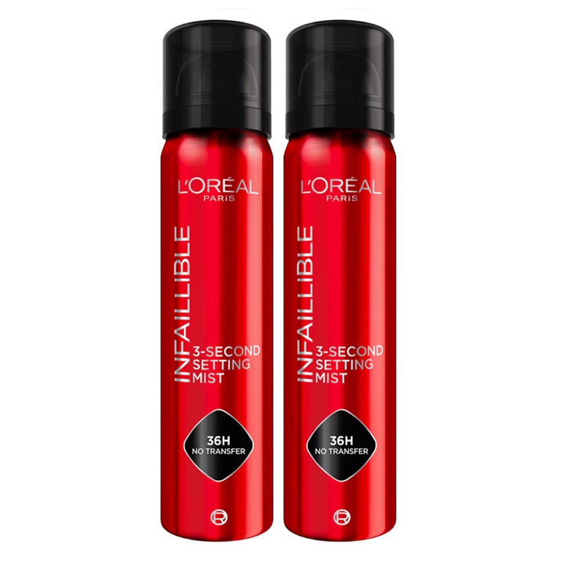 L'Oreal Paris DOUBLE Setting Spray, Infallible 3-Second Makeup Setting Spray Mist For Face, Up To 36 Hour Makeup Wear, Fixing Spray, Waterproof And Sweatproof, Transfer-Proof And Non-Sticky 7