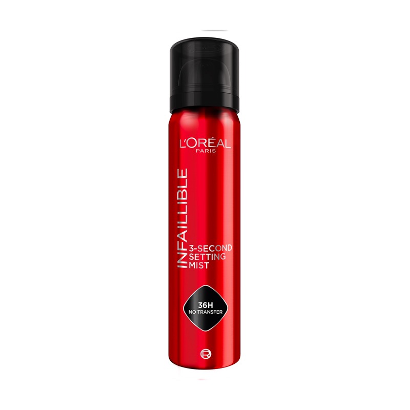 L'Oreal Paris Setting Spray, Infallible 3-Second Makeup Setting Spray Mist For Face, Up To 36 Hour Makeup Wear, Fixing Spray, Waterproof And Sweatproof, Transfer-Proof And Non-Sticky 75Ml