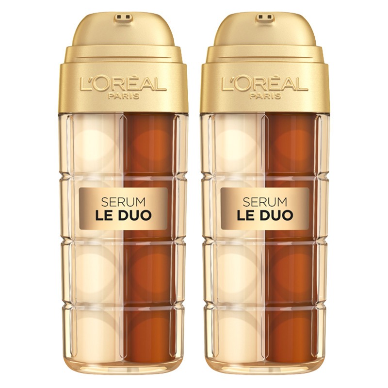 L'Oreal Paris DOUBLE Age Perfect Le Duo Serum Age Defying, Collagen Peptide Booster And Vitamins B3 & C, Instant Firmness, Radiance, Wrinkles Appear Reduced, 30Ml