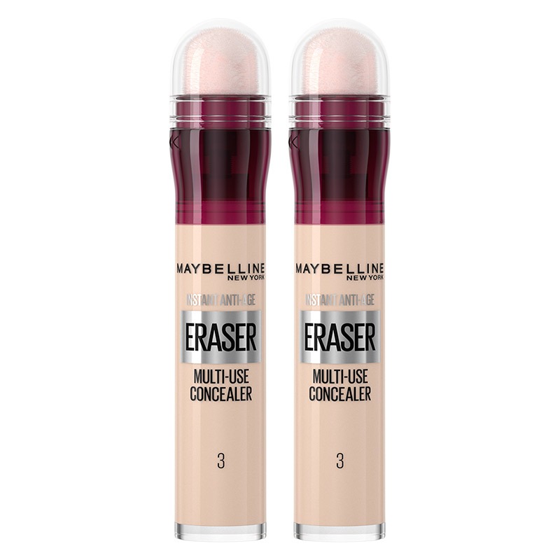 Maybelline DUO Concealer Instant Anti Age Eraser Eye Concealer, Dark Circles And Blemish Concealer, Ultra Blendable Formula 03 Fair